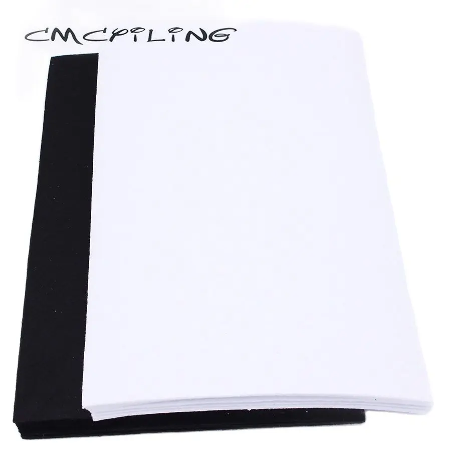 CMCYILING 10Pcs/Set 20*30cm White Black Felt 2 MM Thickness Polyester Cloth For DIY Sewing Crafts Scrapbook Felt Sheet Fabric