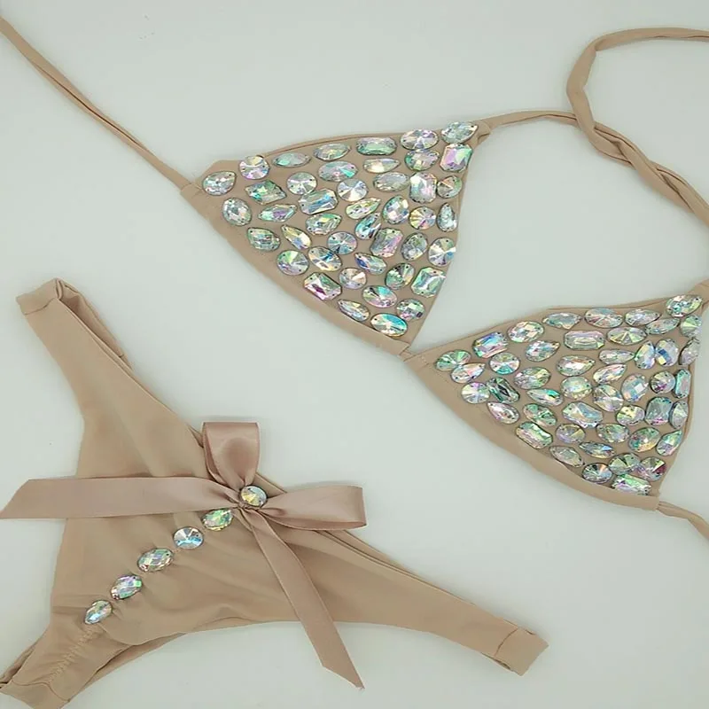 2020 venus wakacje nowy bandaż bikini set diament rhinestone stroje kąpielowe push up strój kąpielowy biquini seksowne damskie stroje plażowe