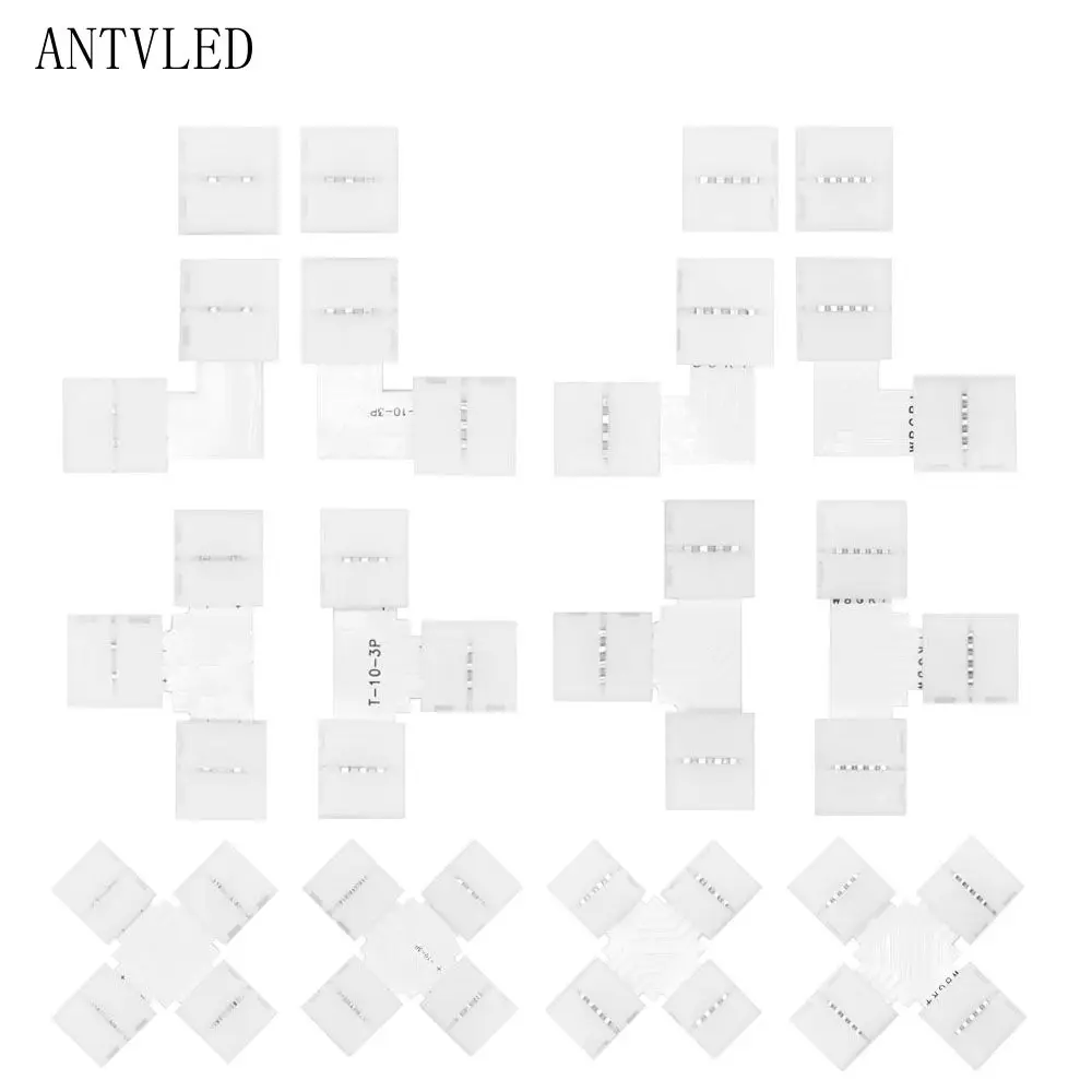 Led ConnectorWS2812B WS2815 Free Soldering Led Connector For 10mm RGB Led Strip Light,2/3/4/5PIN L/T/X Shape Corner Connector