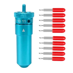 1pc Holder+10pcs 45 Degree Vinyl Cutter Plotter Blade Replaceable Knives for Graphtec Silhouette Cameo C1 C2 C3