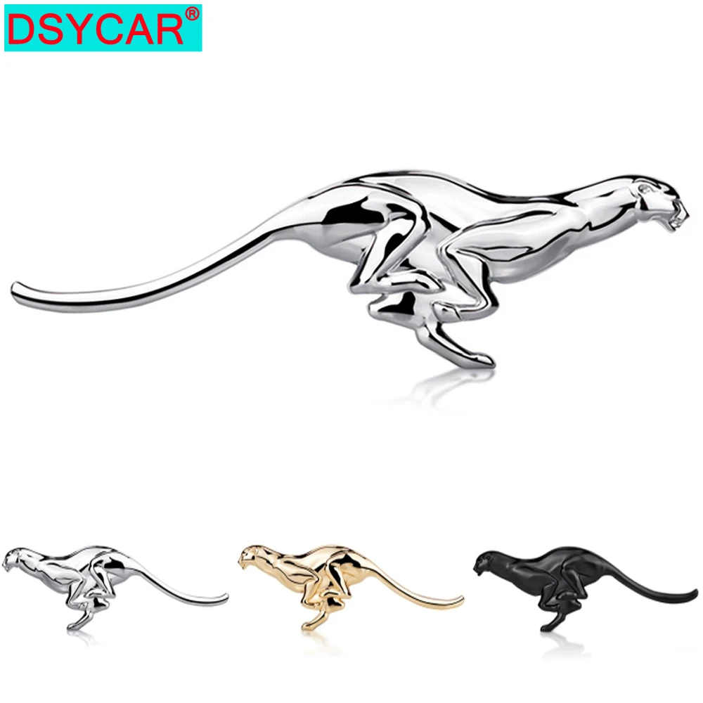 DSYCAR 1Pcs 3D Leopard Car Sticker Car Metal Badge Emblem 3D Leopard Car Trunk Auto Logo Adhesive Decal Sticker for Most Cars