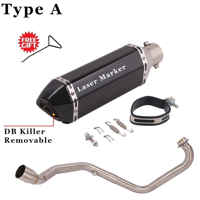 Slip On For SUZUKI GIXXER 250 Gixxer250 SF250 Motorcycle Exhaust Full System Escape Modified Front Tube Middle Link Pipe Muffler