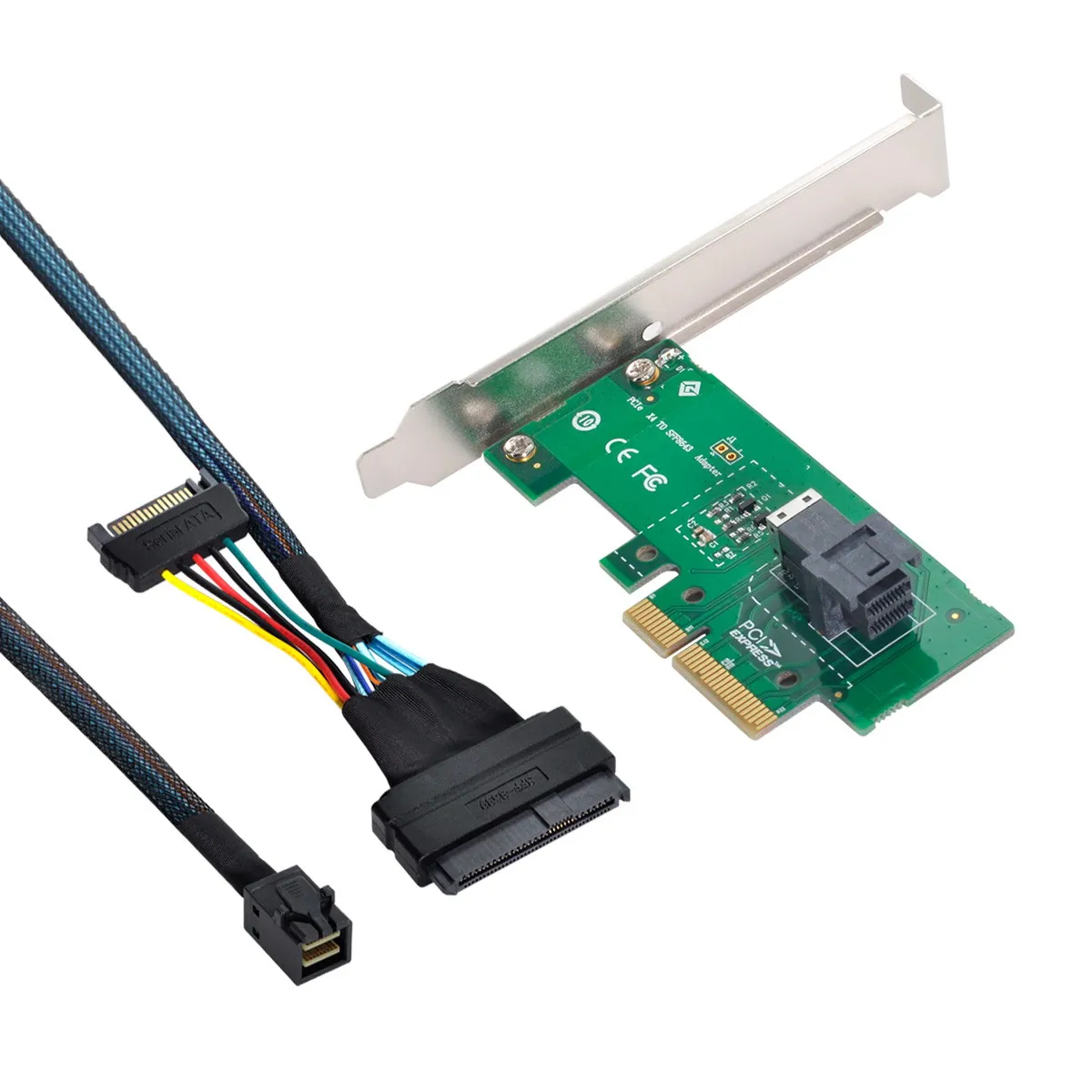 

Cablecc PCI-E 3.0 4.0 to SFF-8643 Card Adapter and U.2 U2 SFF-8639 NVME PCIe SSD Cable for Mainboard SSD