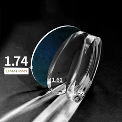 1.74 Single Vision High Refractive Index Aspheric Optical Eyeglasses Prescription Lenses Anti-Scratch and Radiation