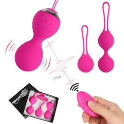 Bola de Kegel con control remoto inalámbrico para mujer, 10 velocidades de vibración, entrenador de ejercicio Vaginal, vibrador Ben Wa, Juguetes sexuales, productos sexuales