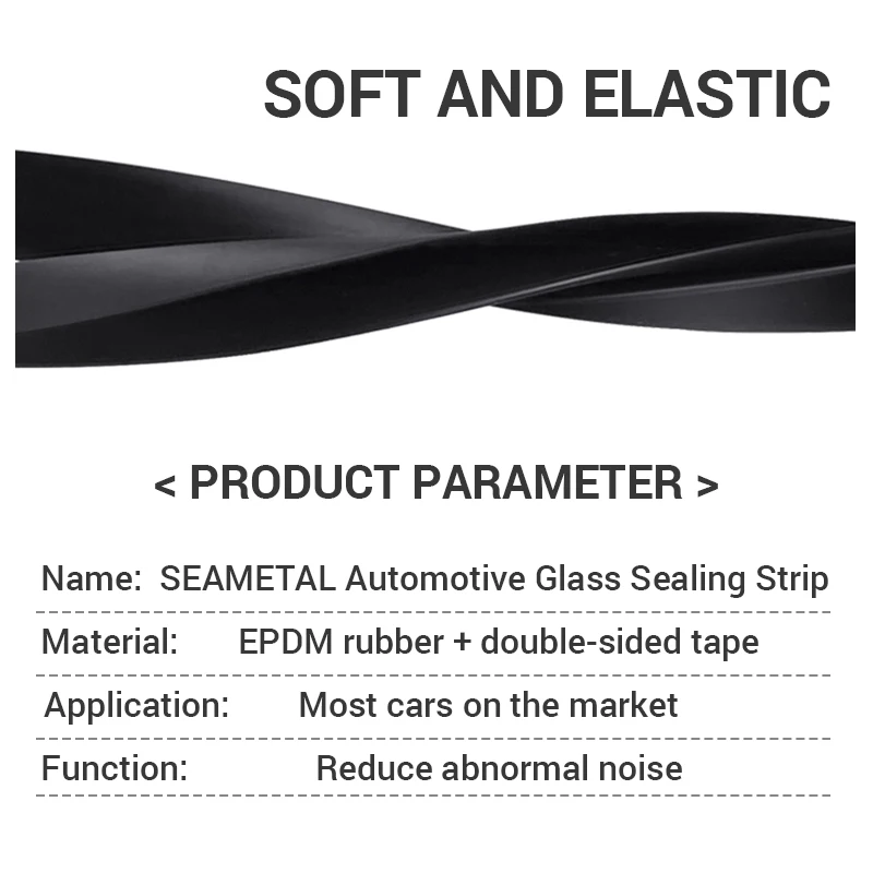 Car Window Seal Strip Car Window Lift Sealing Strips Auto Rubber Side Window Filler V Shape Weatherstrip Noise Insulation Goods