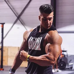 2019 New Men Bodybuilding Hoody shirt Cotton Tank top Gym Fitness Tanktops Animal Print Vest Male Workout Sportswear Stringers