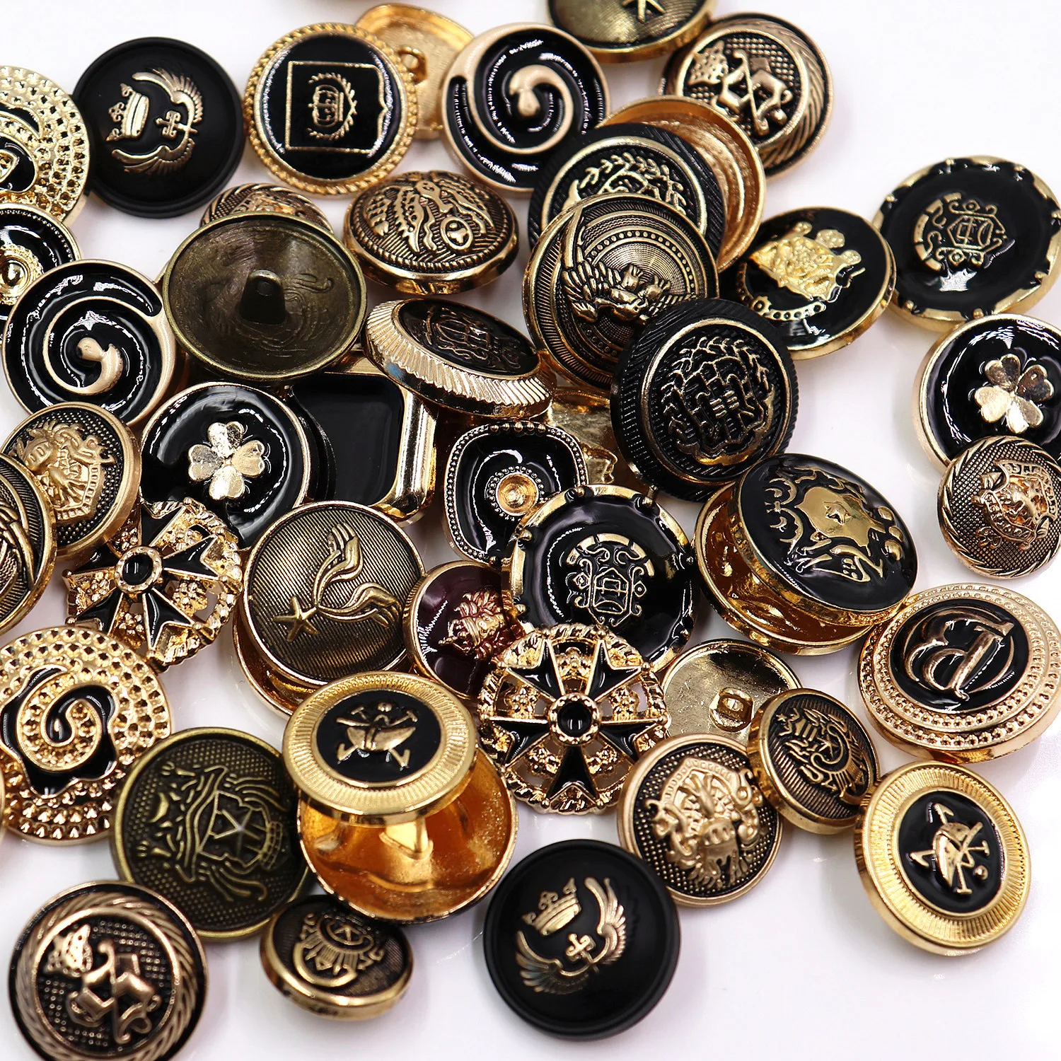 Black color Metal Buttons mix any style Sweater Coat Decoration Buttons Accessories DIY 50Pcs/Lot JS-mix001