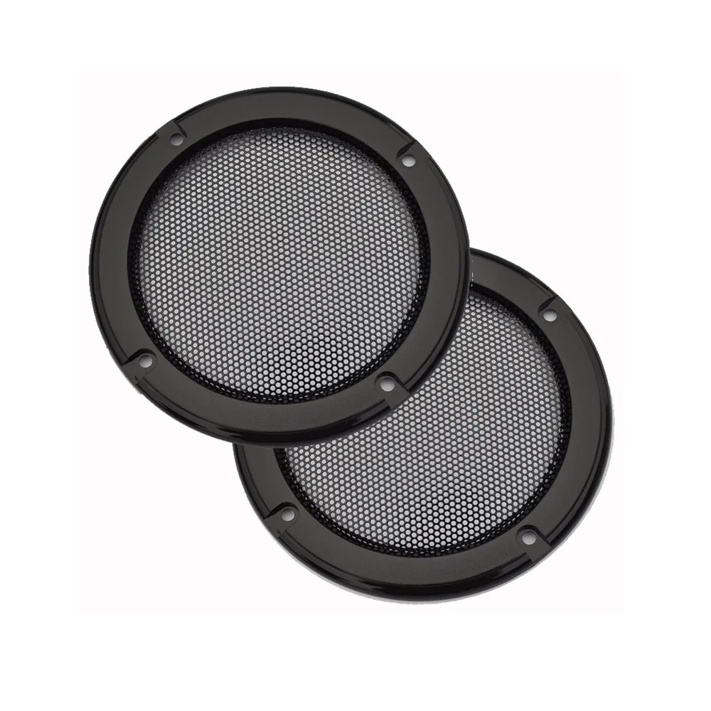 Tenghong 2 шт., 2 "/4"/5 "/6,5" дюймов, черный автомобильный аудио динамик, преобразующая сетка, декоративный круг, металлическая сетка, решетка «сделай сам»