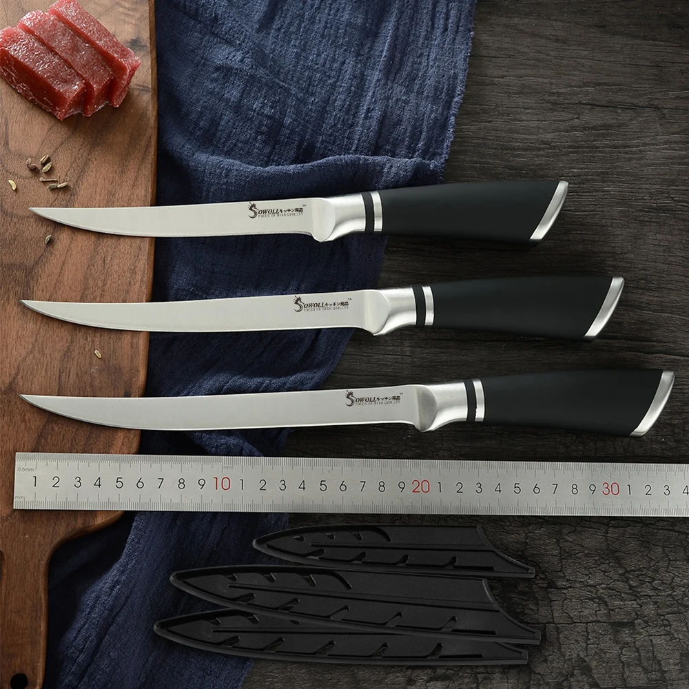 Cuchillo de acero inoxidable de 6 "7" 8 "para carne, hueso, pescado, frutas, verduras, cuchillo de cocina, cuchillo de Chef para deshuesar, cuchillo para filetear Sushi y salmón