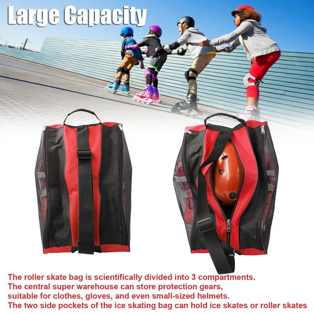 Breathable Skate Carry Bag Case Kids Roller Skates Inline Skates Ice Skates Roller Skating Bag Storage Bags For Outdoor Skates