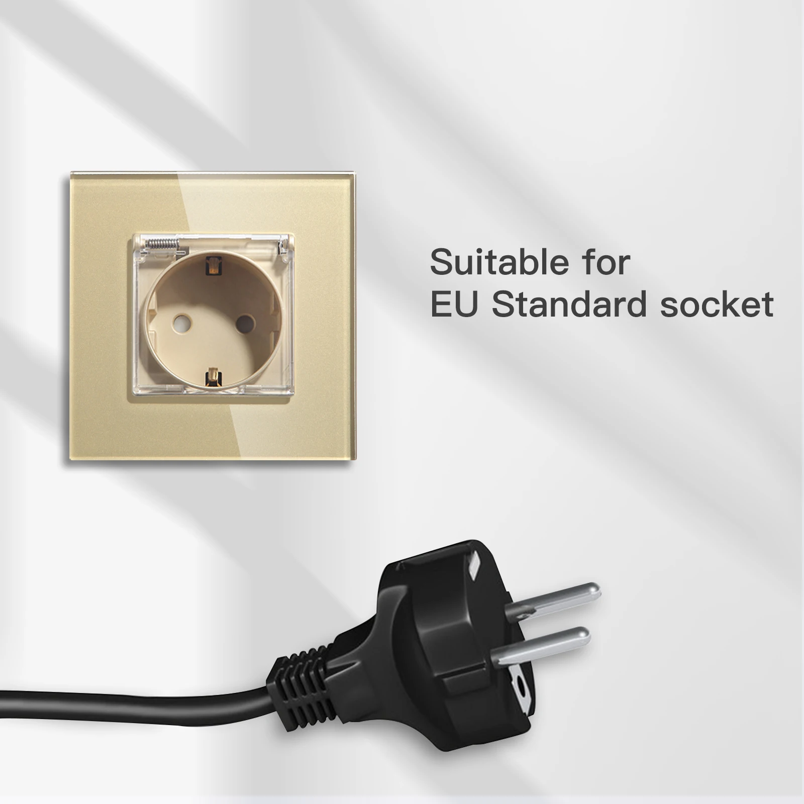 BSEED EU Standard Waterproof Sockets 16A Electric Wall Socket Outdoor Single Crystal Bathroom Double Outlet Triple Cover Sockets