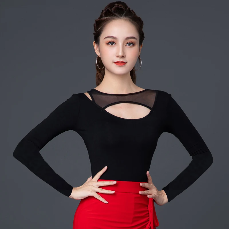 

New Latin Dance Clothes For Female Rumba Samba Practice Wear ChaCha Dance Training Tops Fashion Tango Salsa Dancewear YS2886