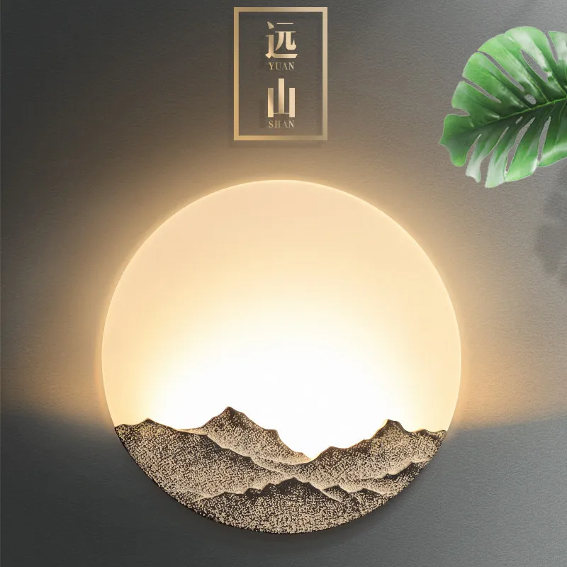 

Sanmusion Indoor Led Wall Lamp New Modern Mountains Living Room Bedroom Decoration Wall Sconces Iron Acrylic Mounted Lampadas