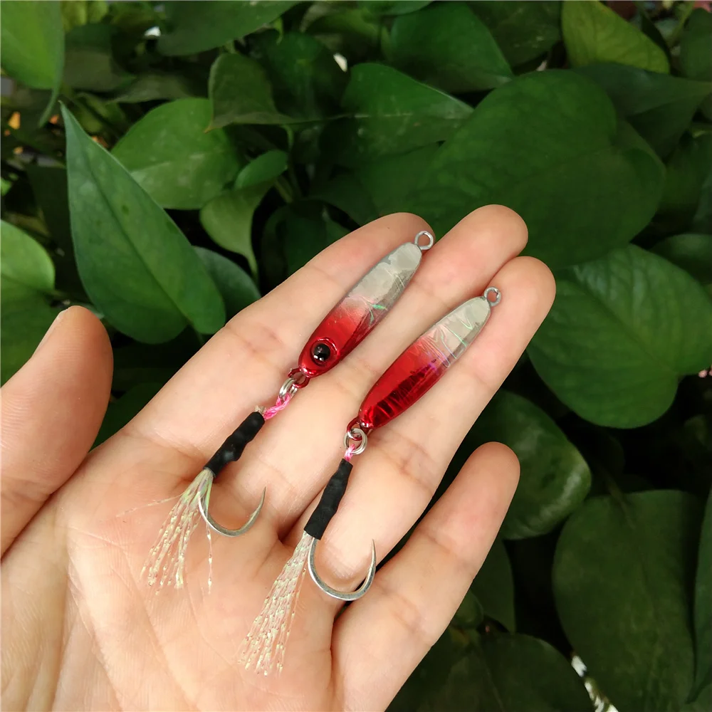 Swolfy 5PCS/LOT 35mm 6g Micro JIG Fishing Bait Rockfishing Mini Bait with Single Hook Isca Artificial Lure Microjig Jigging Lure