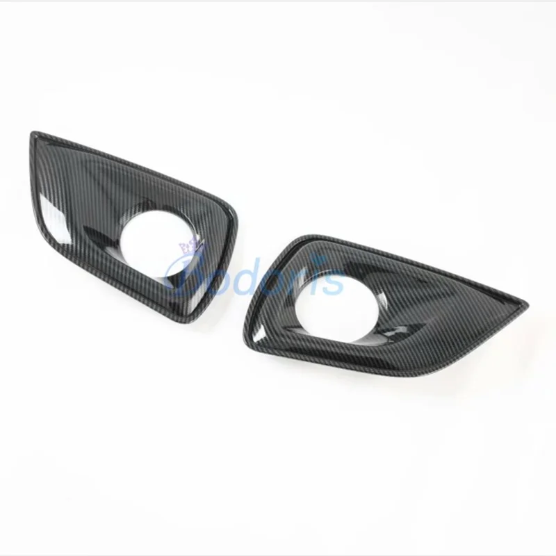 Carbon Fiber Color Front Fog Light Lamp Cover Trim Foglight Bumper Moulding Ring For Nissan NAVARA D23 Frontier NP300 2016-2020