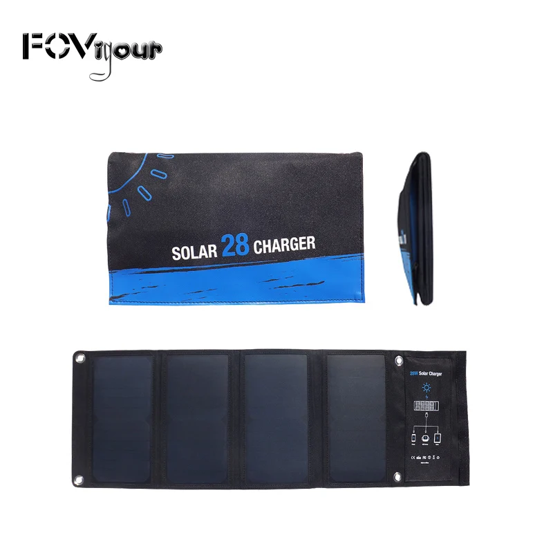 

Fovigour 3 USB Ports 28W 5V Foldable Waterproof Outdoor Fast Charging Solar Charger With SunPower Solar Panel