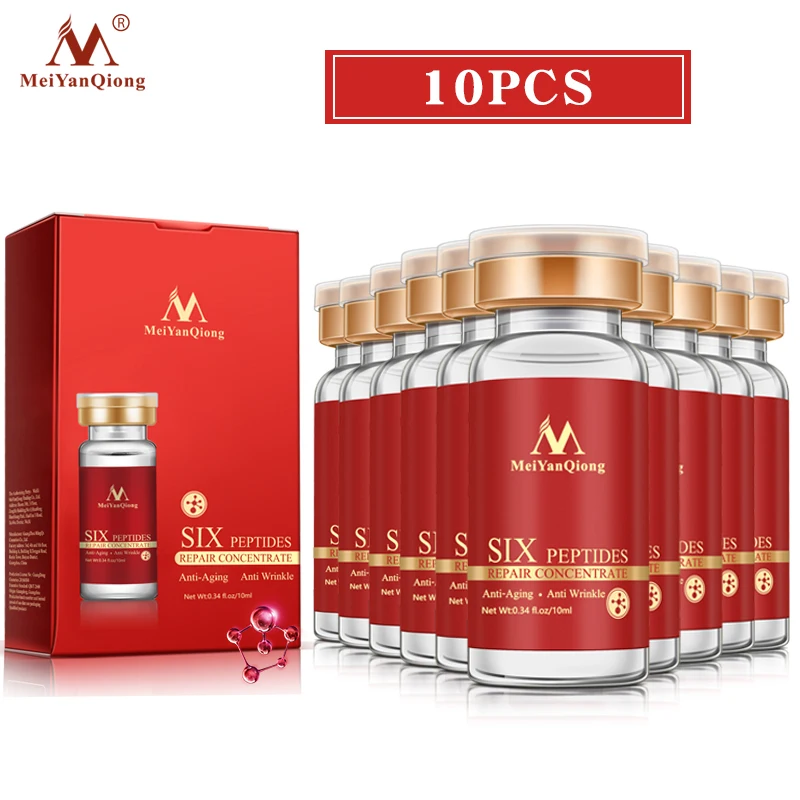 10PCS/Lot Six Peptides Repair Concentrate Rejuvenation Emulsion Anti Wrinkle Serum For Face Skin Care Products Anti-aging Acid