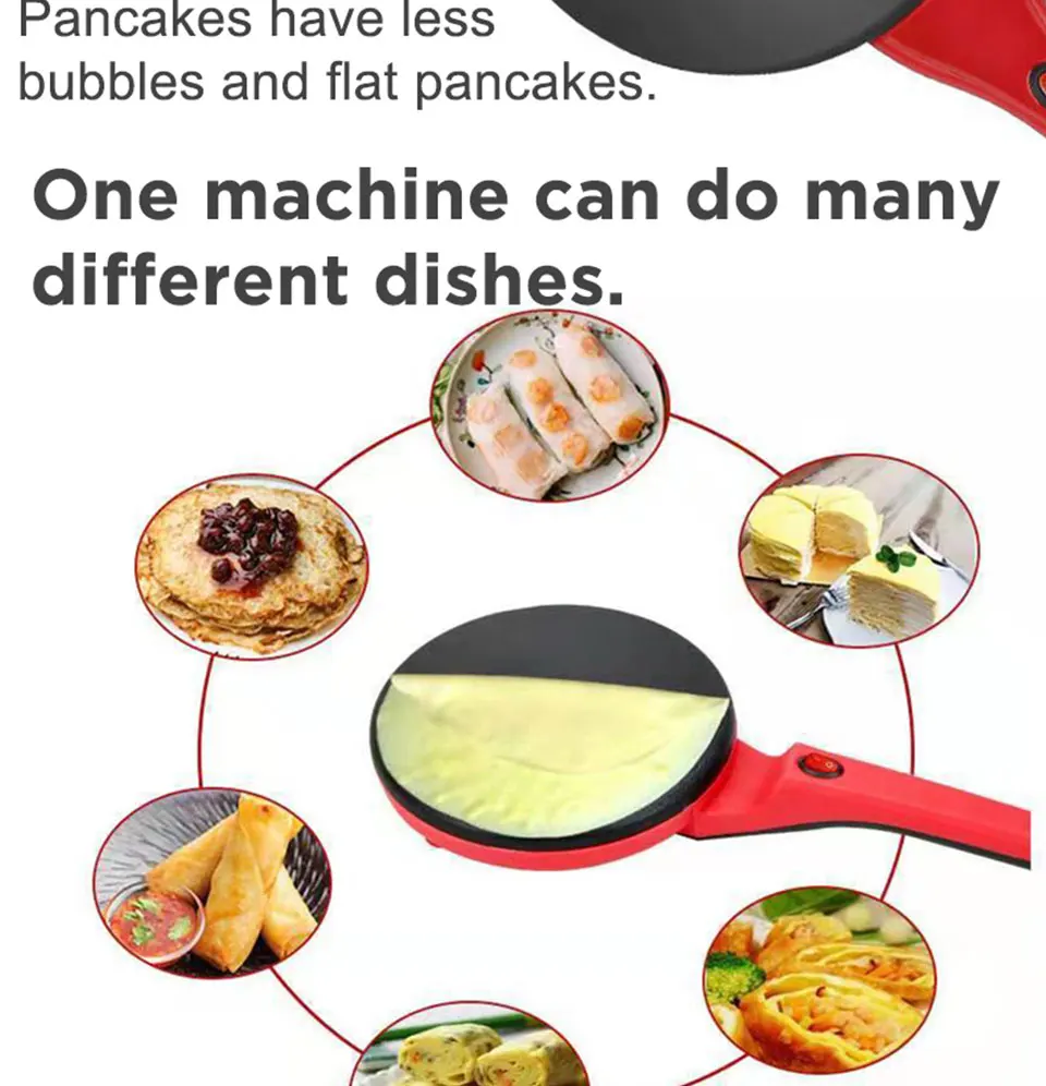 NEW 2026Electric Crepe Maker Pizza Pancake Machine NonStick Griddle Baking Pan Cake Machine Kitchen Appliance Cooking Tools 220V