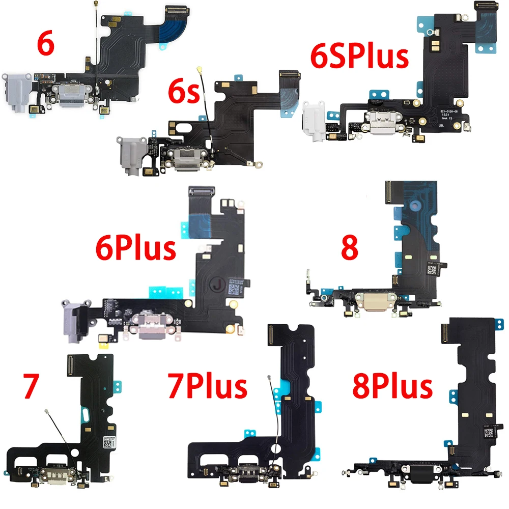 

Charger Charging Port Dock USB Connector Data Flex Cable Headphone Jack Ribbon For iPhone 6 6s 6sPlus 7 7Plus 8G 8 Plus