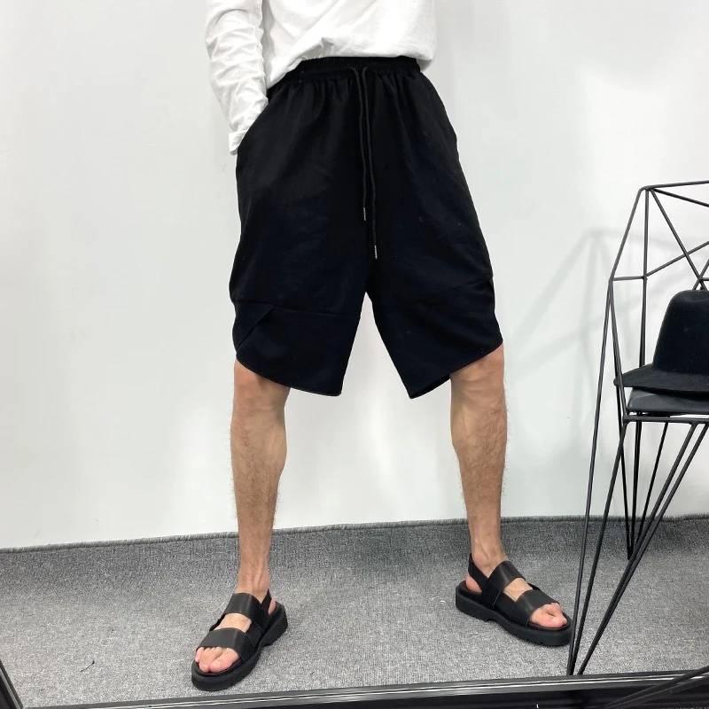 Owen Seak Men Casual Short Harem Gothic Style Men's Clothing Sweatpants Summer Women High Street Loose Black Short Size XL