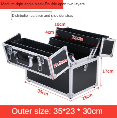 Household Portable Tool Box Electrician Multi-function Repair Storage Box Three-layer Tool Aluminum Box Family Medicine Box Etc