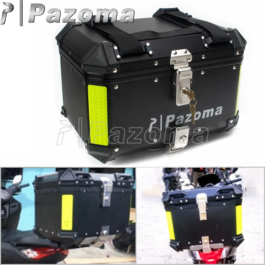 42L Motorcycle Top Box Case Aluminum Alloy Waterproof Motorbike Rear Storage Trunk For Harley Honda Suzuki Kawasaki Yamaha BMW