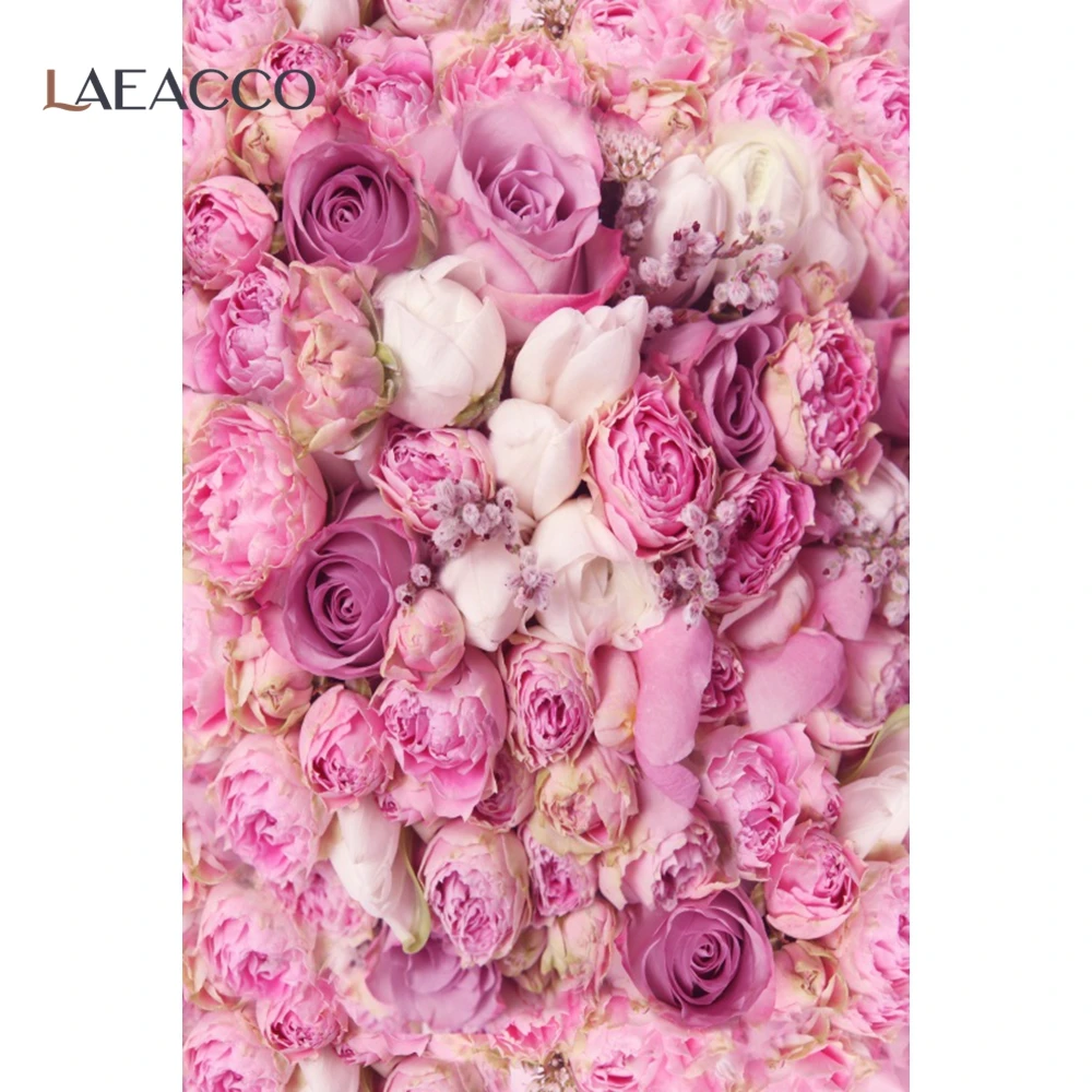 

Laeacco Pink Blossom Rose Flower Wedding Birthdayt Party Love Baby Portrait Photo Backgrounds Photography Backdrop Photo Studio