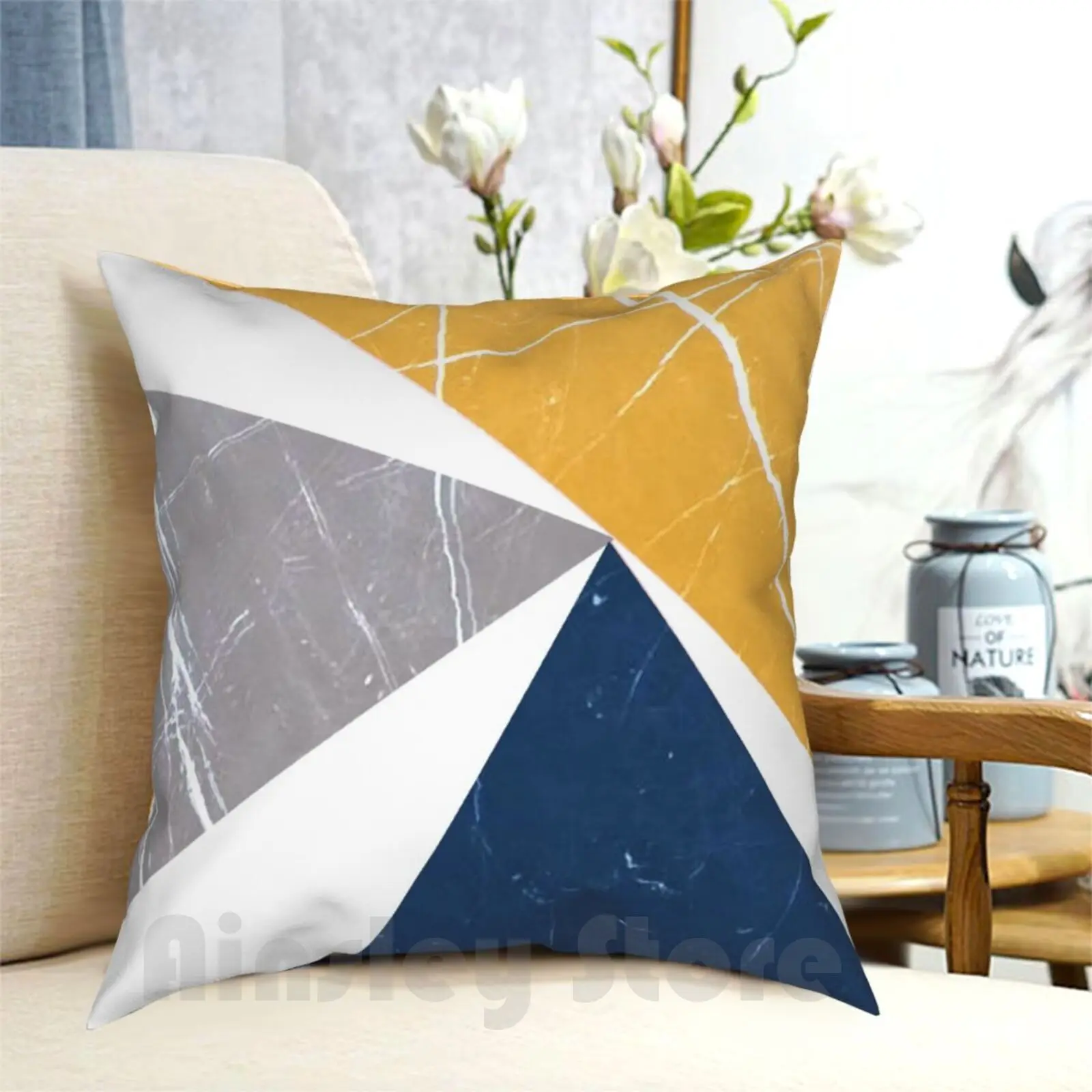 Abstract Pattern Blue / Yellow / Gray Pillow Case Printed Home Soft Throw Pillow Pattern Abstract Blue Yellow Grey Forms