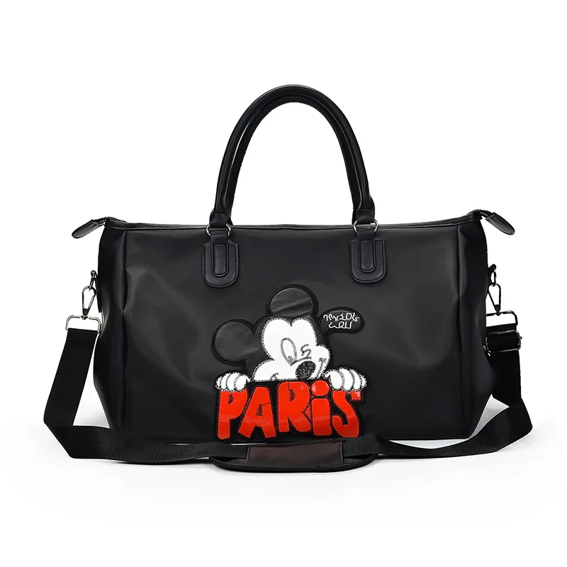 Disney Women Mickey Mouse Minnie Large Capacity Handbag Simple Shoulder Bag Simple Waterproof Light Outdoor Travel Bag 39X26X18