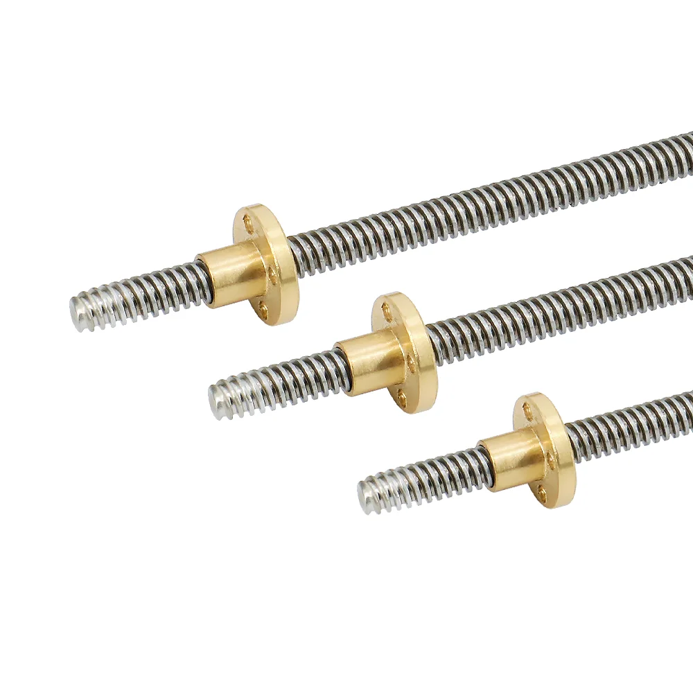 3D Printer T12 Lead Screw 12mm diameter Lead 2mm 4mm 8mm 10mm pitch 2mm Length100mm200mm300mm400mm500mm600mm with Brass Nut