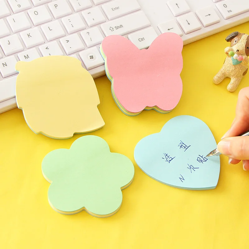 100 sheets/pcs Creative Colour Sticky Notes Memo Pad Diary Stationary Flakes Scrapbook Decorative Cute Cartoon N Times Sticky