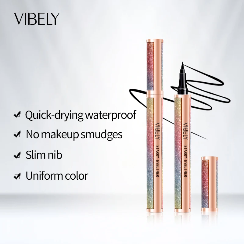 VIBELY Đen Chất Lỏng Bút Kẻ Mắt Bút Chống Nước Mắt Liner Pencil Nhanh/Nhanh Khô Trang Điểm Phụ Nữ Làm Đẹp Sản Phẩm Trang Điểm trung Quốc Mỹ Phẩm