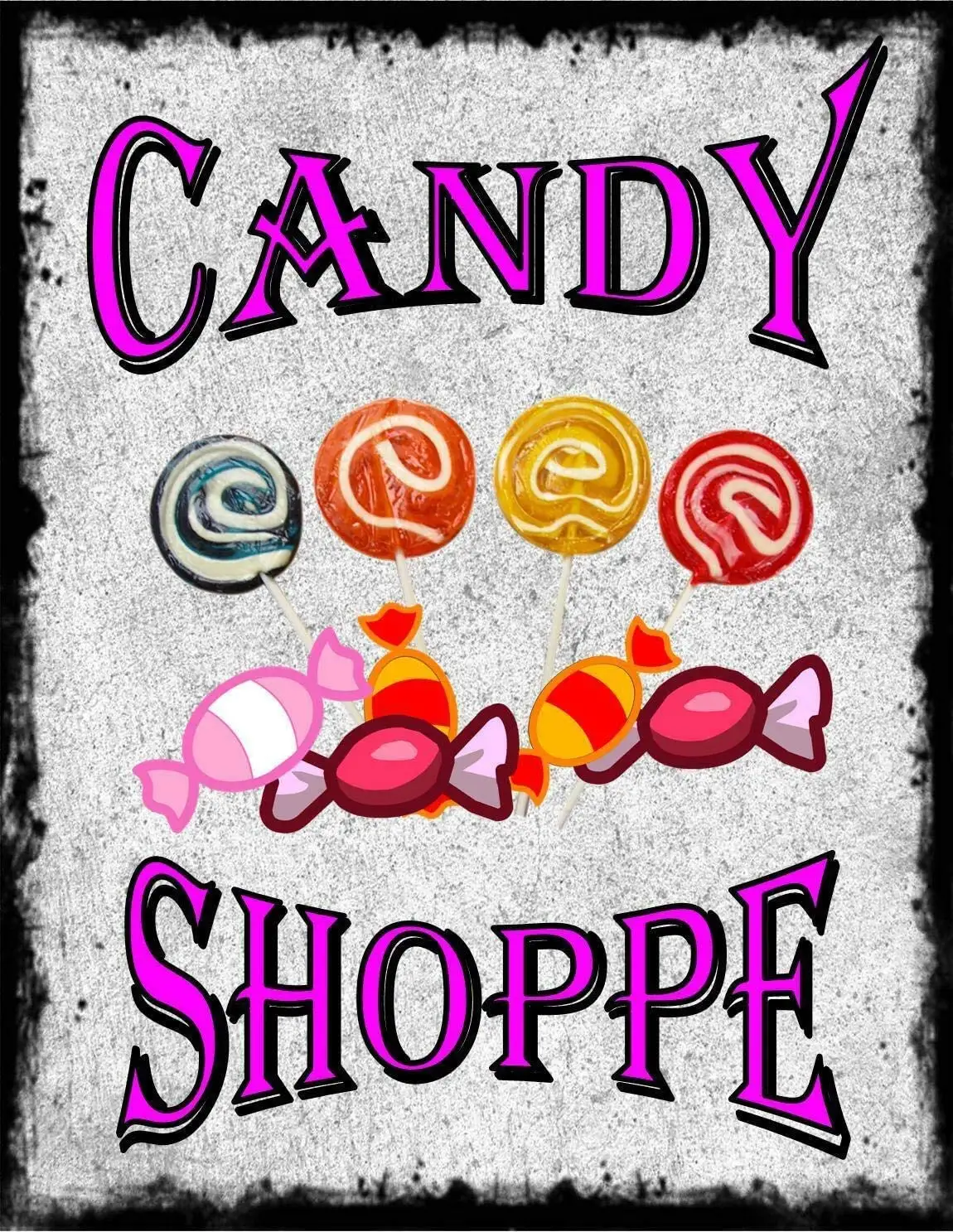 Vintage Style Candy Shop Candy Retro Style Kitchen Celebration Courtyard Restaurant Cafe Store Signs Posters Bar Pub Garage Nove