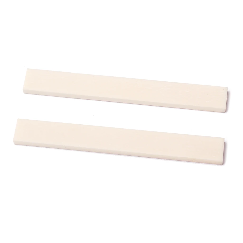 2PCS Unfinished Blank Bone Saddle 100*10*3mm For Guitar Bass DIY Building