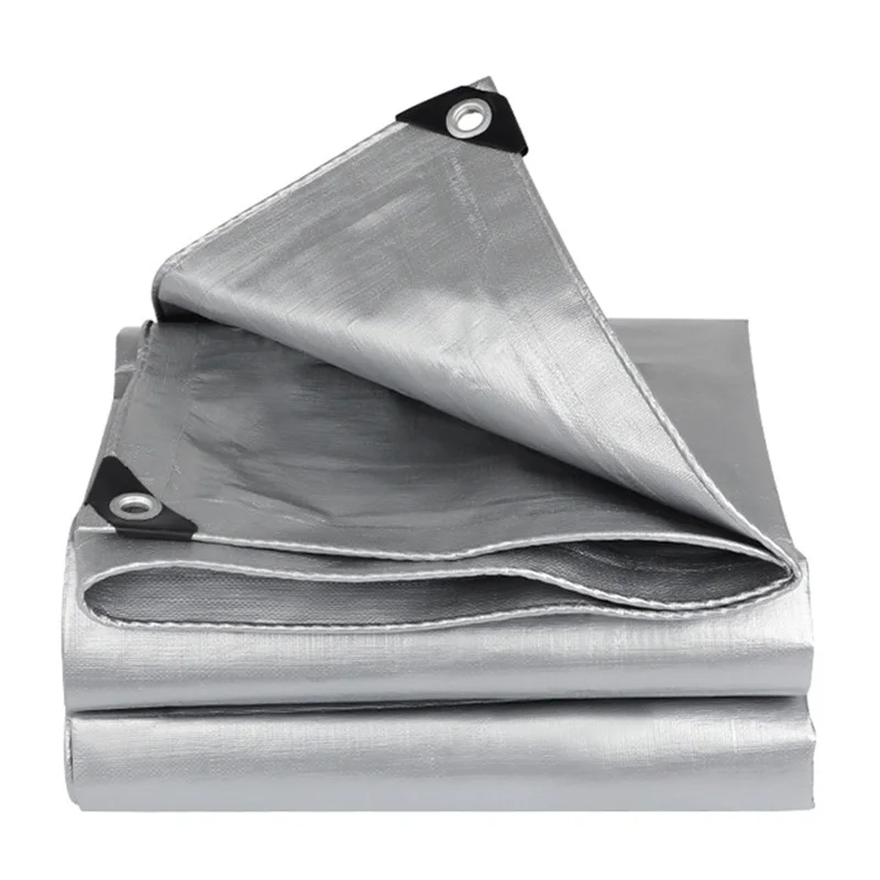 

0.32mm Silvery PE Rainproof Cloth Outdoor Awning Tarpaulin Shading Sail Camping Boat Car Truck Canopy Garden Waterproof Cloth