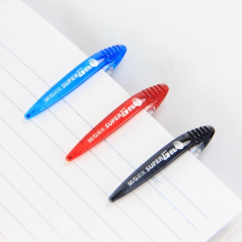 M&G GP1212 3PCS Black Red Blue Ink 0.38MM Gel Pen Student Learning Stationery Office Stationery Financial Signature Pen