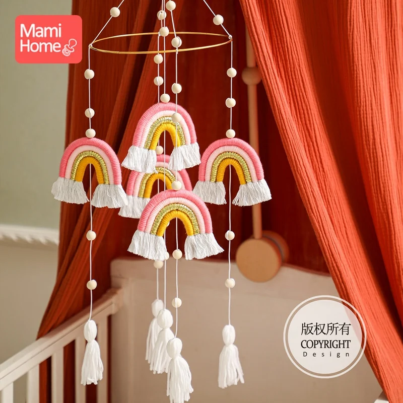 1ชุด Bell เด็ก Rainbow Tassel Bell Bell เด็กห้องนอนแขวน Decor ทารกแรกเกิดของเล่นเพื่อการศึกษาของขวัญเด็กห้องตกแต่ง