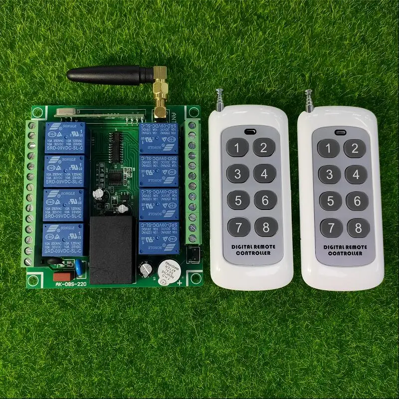 

433mhz Universal AC110V 220V 8 channel RF Wireless Remote light Control switch Receiver Transmitter 100m power switch