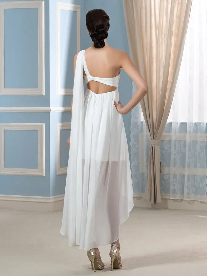 Vestido De novia sexi De cintura imperio con cuentas para playa, Vestido De novia De gasa De talla grande 2023