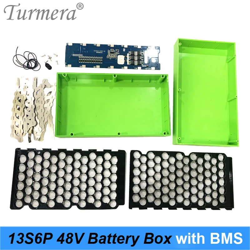 Turmera 13S6P 48V E-bike Lithium-Batterie Fall mit 15A 20A BMS Umfassen Halter und Streifen Nickel Für elektrische Fahrrad Batterie 48V Verwenden
