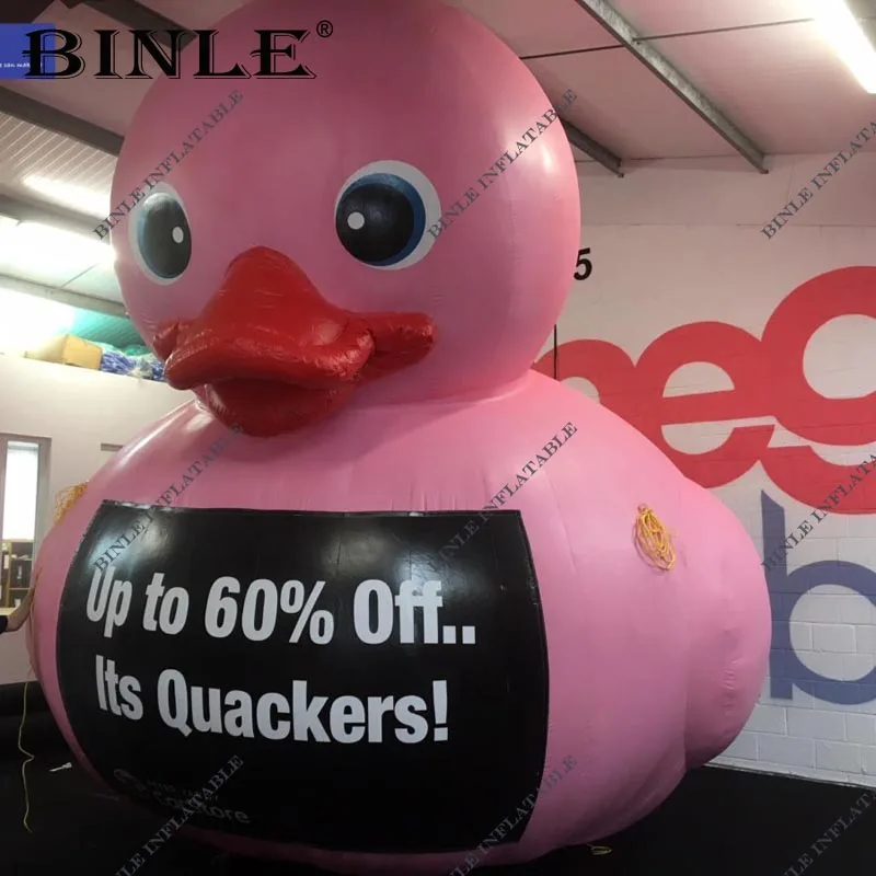 

2020 Hot sale large yellow/pink inflatable duck for advertising sales promotional rubber duck with Free logo printing/banner