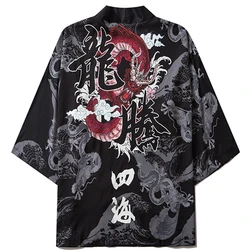 Kimono tradicional de dragón chino, cárdigan de Anime japonés, Cosplay, camisa Yukata femenina, blusa, ropa asiática, Bata