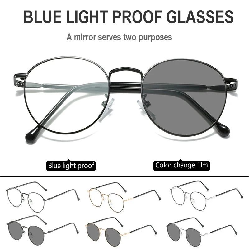 

Blue Light Blocking Glasses Computer Reading/Phones Glasses for Women Men with PC Lens Metal Frame Vintage Style FS99