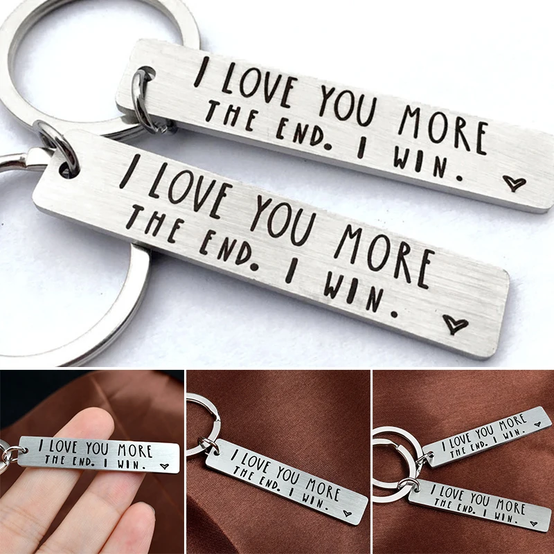 I Love You More The End I Win Funny Birthday Keychain A Personalised Gift for Him/Her Key Decorative Hooks Clothing Accessories