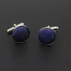Classic Fashion Dots Solid Polyester Check Design Cufflink For Mens Brand Cuff Buttons Cuff Links High Quality Jewelry NO.31-39