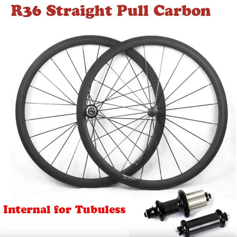 

700C Straight Pull Carbon R36 Wheels Profile 35/38/45/50/55/75mm with Internal Tubeless Bicycle Wheels Carbon T700 Bike Wheels
