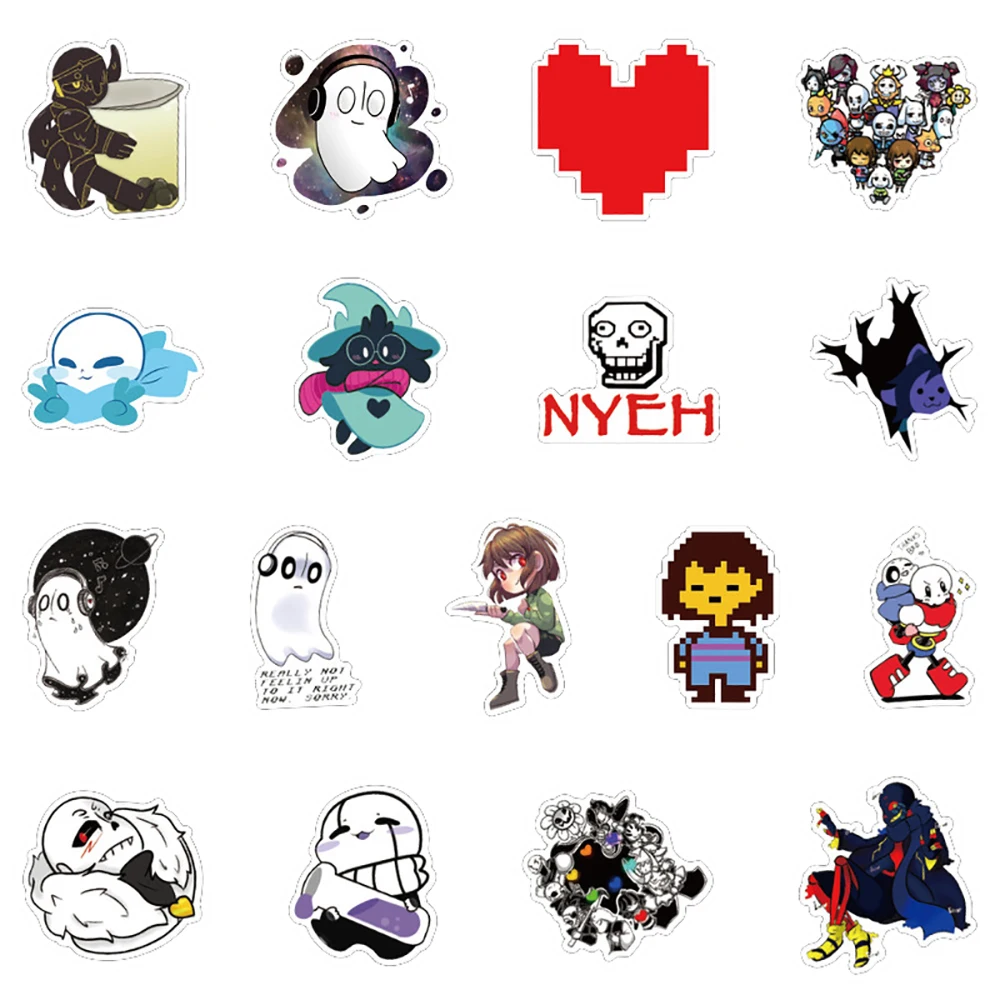 10/30/50PCS Game Undertale Stickers DIY Travel Luggage Guitar Laptop Waterproof Classic Toy Decals Fun Sticker for Kid Toys