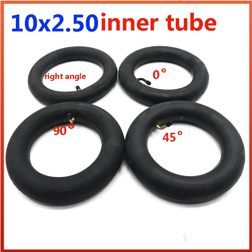 10 Inch Inner Tube 10x2.5 Tube Innertube with bent valve 0 45 90 Degree valve for Baby Stroller Pram Scooter