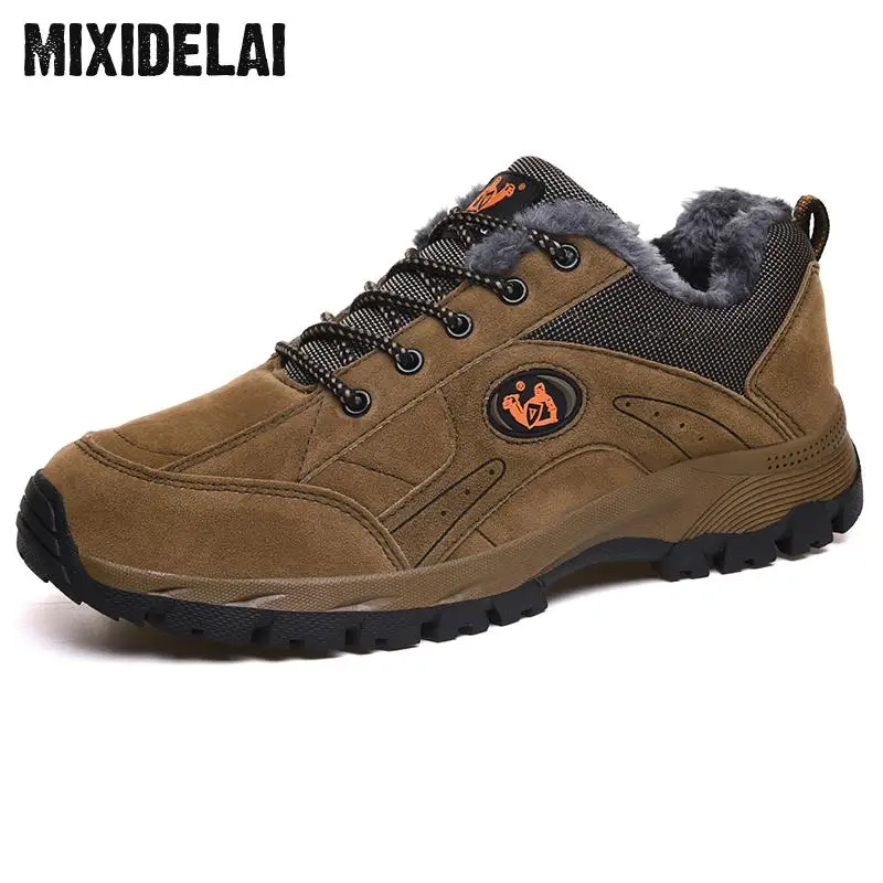 MIXIDELAI Brand Winter Shoes Men Big Size 38-48 Super Warm Men's Boots Sneakers Ankle Warm Plush Snow Boots For Man Footwear